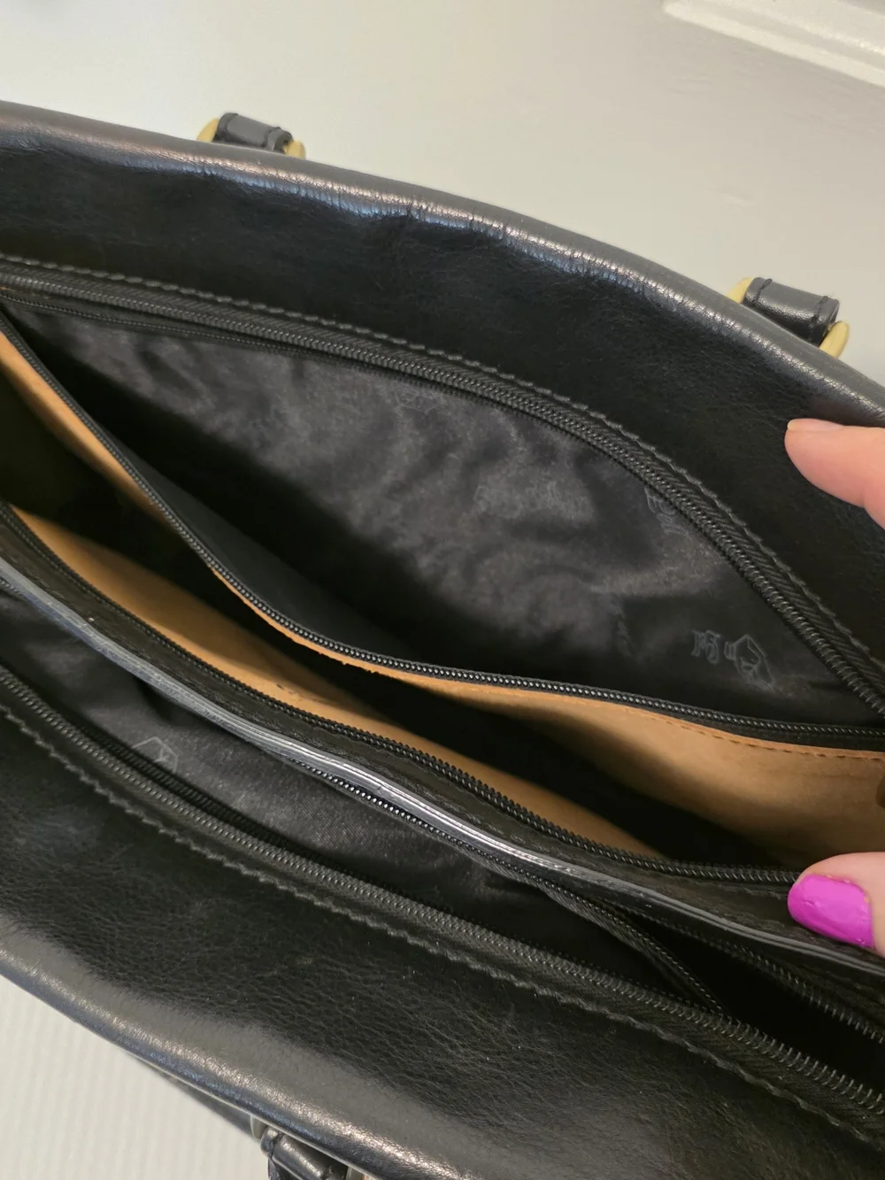 Valentino Leather Briefcase with Goldtone Hardware, Business Made In Italy